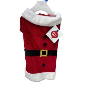 Furry Bright Red White Santa Suit Christmas Dress Up‎ Clothes Dog Size M NWT